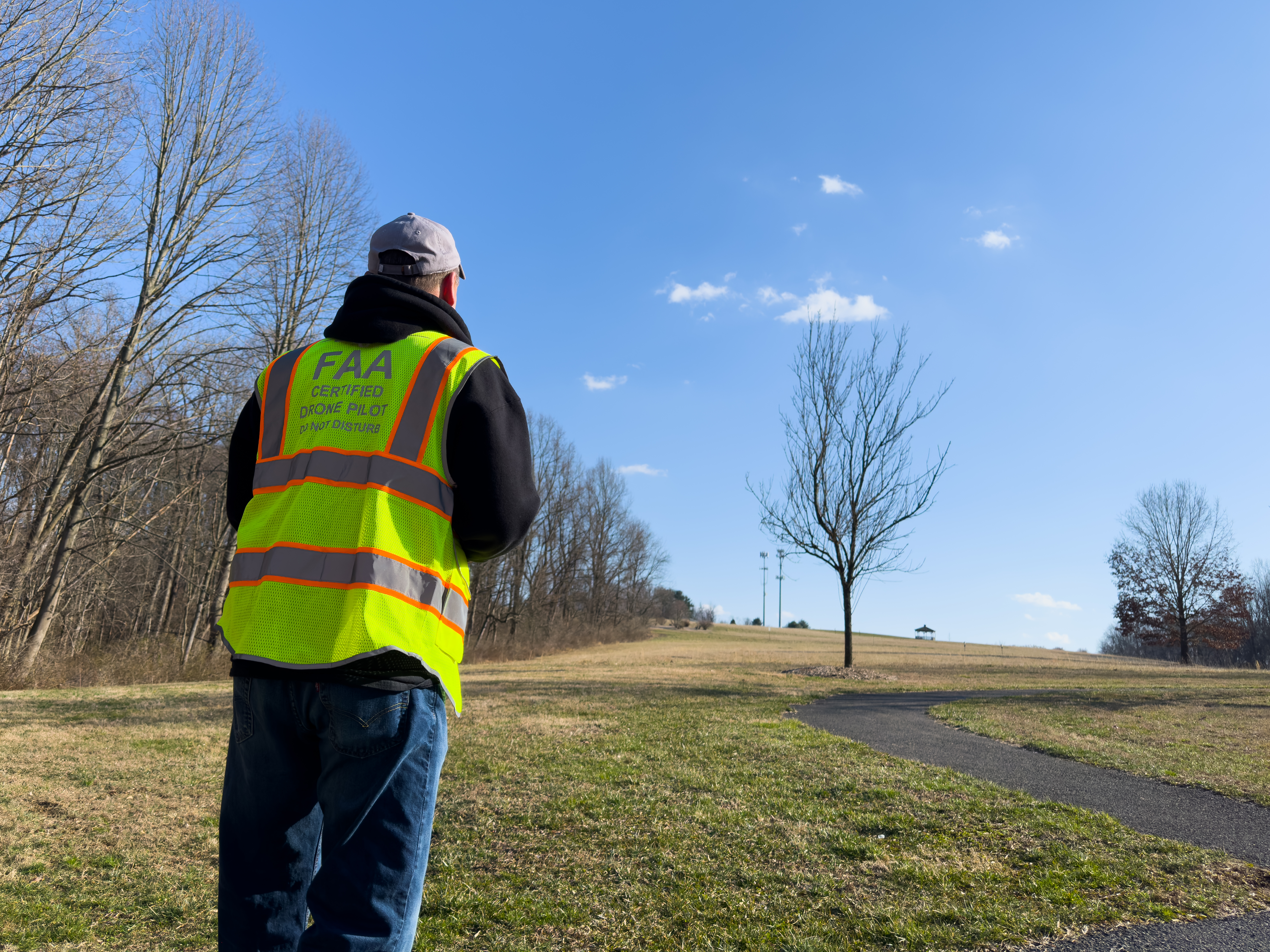 ZigZag Aerial FAA-certified drone pilot on site in Chester County, PA